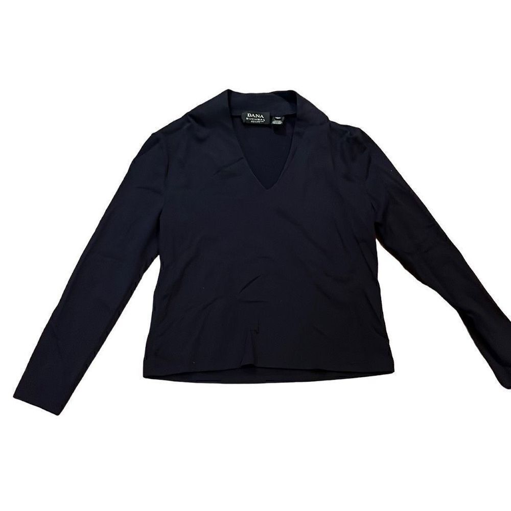Dana Buchman petite medium V-neck navy top